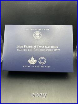 2019 Pride of Two Nations Silver 2pc U. S. Set Box, OGP & COA 2019 Pride of Two Nations Silver 2pc U. S. Set Box, OGP & COA