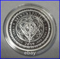 2019 SILVER SHIELD 1 OZ. 999 SILVER PROOF FBI WithBOX & COA 476 MINTAGE