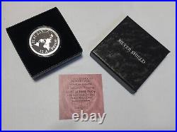 2019 SILVER SHIELD 1 OZ. 999 SILVER PROOF FLAT EARTH PSYOP WithBOX+COA 579 MINTAGE