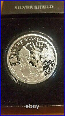 2019 SILVER SHIELD 1 OZ. 999 SILVER PROOF STARVE THE BEAST PUTIN WithBOX+COA