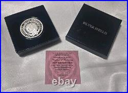 2019 SILVER SHIELD 1 OZ. 999 SILVER PROOF TRUMP TWITTER WithBOX & COA 737 MINTAGE
