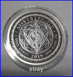 2019 SILVER SHIELD 1 OZ. 999 SILVER PROOF TRUMP TWITTER WithBOX & COA 737 MINTAGE