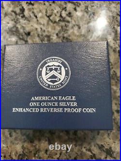 2019-S 19XE Enhanced Reverse Proof Silver Eagle with Blue Boxes & Numbered COA