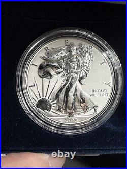 2019-S 19XE Enhanced Reverse Proof Silver Eagle with Blue Boxes & Numbered COA