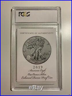 2019-S American Eagle $1 Silver Enhanced Reverse Proof- PCGS PR69. With Box & COA