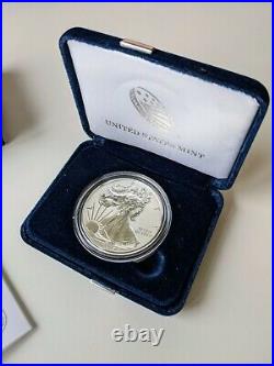 2019-S American Eagle One Ounce Silver Enhanced Reverse Proof Coin 19XE BOX COA