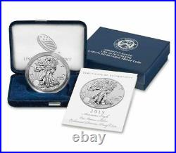 2019 S American Eagle One Ounce Silver Enhanced Reverse Proof Coin OPENED BOX