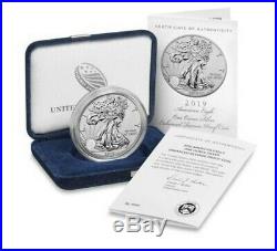 2019 S American Eagle One Ounce Silver Enhanced Reverse Proof Coin -box unopened