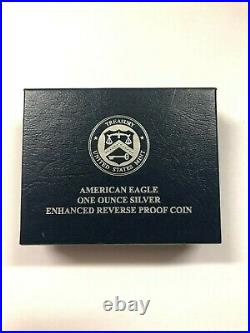 2019-S Enhanced Reverse Proof $1 Silver American Eagle PCGS PF69 COA and box