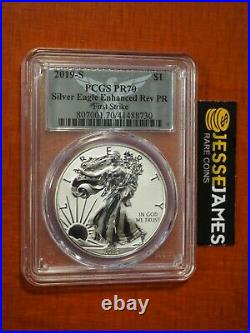 2019 S Enhanced Reverse Proof Silver Eagle Pcgs Pr70 First Strike With Box/coa