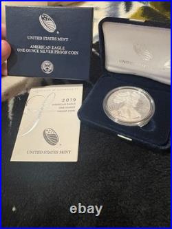 2019 S (PROOF) Silver American Eagle With Box and COA