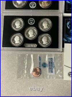 2019 S SILVER PROOF Set w BOX COA & W Reverse Lincoln Penny Cent 19RH 11 Coins