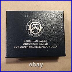 2019 S Silver Eagle Enhanced Reverse Proof PCGS PR 70 Box And COA