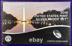 2019 S United States Mint Silver Proof Set 10 Coins OGP Box COA 99.9% Silver