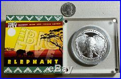 2019 Sierra Leone Big 5 Elephant 2 oz Proof Silver $20 -original box-500 Mintage