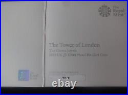 2019 Silver Proof Piedfort £5 Coin Box's + Coa Tower Of London The Crown Jewels