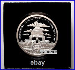 2019 Silver Shield GOVERNMENT MIND CONTROL 2 oz. Silver PROOF with COA & BOX! 391