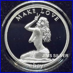 2019 Silver Shield MAKE LOVE 1 oz Silver PROOF with COA #200 & BOX! 920 Mintage