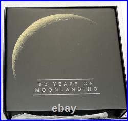 2019 Solomon Islands 50 YEARS. 999 SILVER PROOF COIN $5 Moon Land BOX/COA 50g