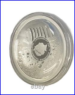 2019 Solomon Islands 50 YEARS. 999 SILVER PROOF COIN $5 Moon Land BOX/COA 50g