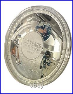 2019 Solomon Islands 50 YEARS. 999 SILVER PROOF COIN $5 Moon Land BOX/COA 50g