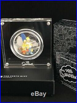 2019 TUVALU 2oz. 9999 SILVER THE SIMPSONS FAMILY PROOF COIN WITH MINT BOX & COA