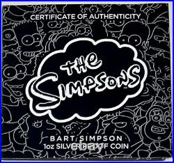 2019 The Simpsons BART Simpson Proof $1 1oz Silver COIN NGC PF 70 FR Box COA Low