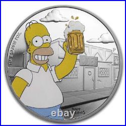 2019 Tuvalu 1 oz Silver The Simpsons Homer Proof with box and COA