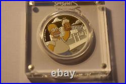2019 Tuvalu 1 oz Silver The Simpsons Homer Proof with box and COA
