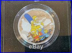 2019 Tuvalu Simpsons Family Two Dollar Silver Proof 2oz Coin Box COA #1059/2000