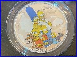 2019 Tuvalu Simpsons Family Two Dollar Silver Proof 2oz Coin Box COA #1059/2000