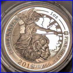 2019 UK Britannia Silver Proof £2, 1 oz. 999 Coin with Box & COA, LOW MINTAGE