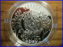 2019 US Mint American Legion Proof SILVER Dollar and Medal Set 19CQ Box CoA