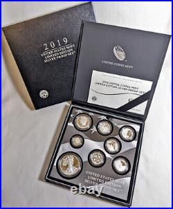 2019 U. S. Mint Limited Edition Silver Proof Set Box Slip Cover COA STOCK 2019 U. S. Mint Limited Edition Silver Proof Set Box Slip Cover COA STOCK