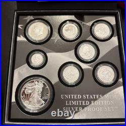 2019 United States Mint Limited Edition Silver Proof Set Original Box With COA