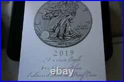 2019-s Enhanced Reverse Proof Silver Eagle With Box And Numbered Coa