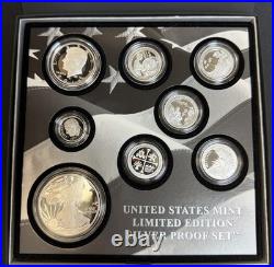 2019-s United States Mint 8 Coin Limited Edition Silver Proof Set Box & Coa #33