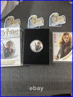 2020 $1 Fiji Hermione Granger Silver Colorized Proof BOX/COA Harry Potter