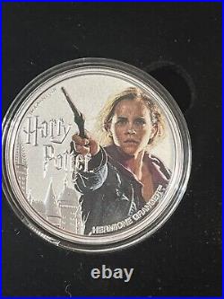 2020 $1 Fiji Hermione Granger Silver Colorized Proof BOX/COA Harry Potter