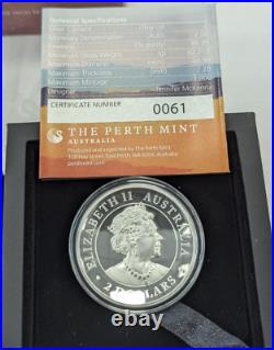 2020 Australian Brumby 2 oz Silver High Relief Proof Coin Box/COA -Mintage 1000