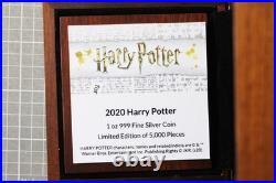 2020 HARRY POTTERT 1oz Silver Proof Coin Box/COA Limited Edition of 5000 pieces