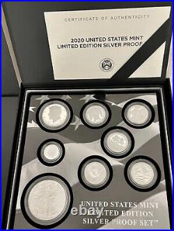 2020 Limited Edition Silver Proof Set 8 Coin with Box & COA And Sleeve #20RC