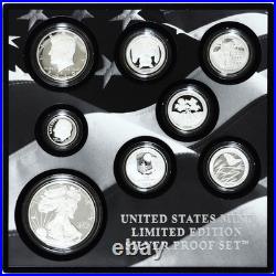 2020 Limited Edition Silver Proof Set Black Box & COA 7 Coins and Silver Eagle