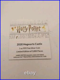 2020 Niue $2 Harry Potter #1 Hogwarts Castle Silver Proof Coin OGP BOX/COA