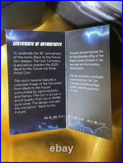 2020 Niue #429 Back to the Future 1 oz Silver Proof Coin/Mr Fusion/Display Box