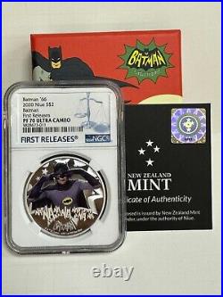 2020 Niue Batman'66 $2 Silver Proof Set PF70 UCameo withBoxes & COAs 1st Releases