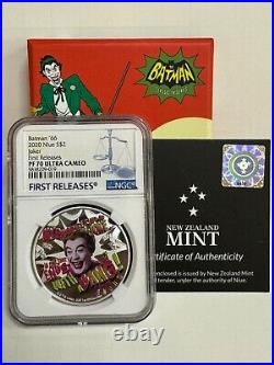 2020 Niue Batman'66 $2 Silver Proof Set PF70 UCameo withBoxes & COAs 1st Releases