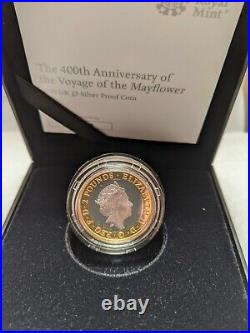 2020 Royal Mint Mayflower £2 Two Pound SILVER Proof Coin Box COA