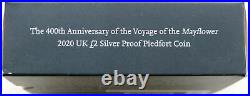 2020 Royal Mint Mayflower Piedfort £2 Two Pound Silver Proof Coin Box Coa