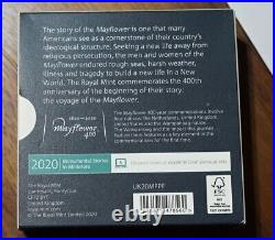 2020 Royal Mint New Horizons Mayflower Silver Proof £2 Two Pounds Coin Box / COA
